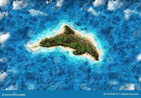 Island in the Shape of a Dolphin Stock Photo - Image of holiday ...