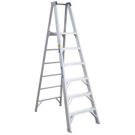 Werner 6 ft. Aluminum Platform Step Ladder with 300 lb. Load Capacity ...