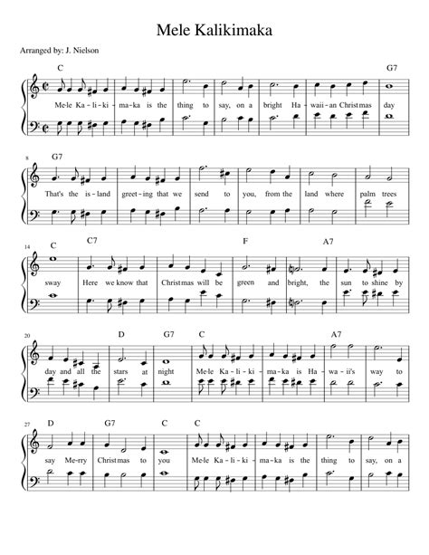 Mele Kalikimaka Sheet music for Piano | Download free in PDF or MIDI ...