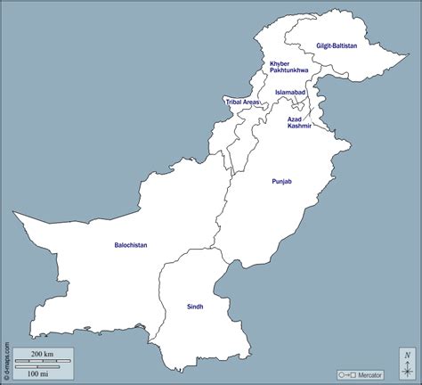 Pakistan free map, free blank map, free outline map, free base map ...