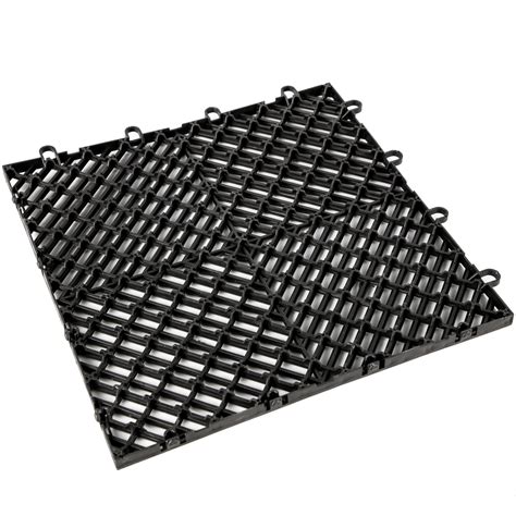 VEVOR Tiles Interlocking 50 PCS Black, Drainage Tiles 12x12x0.5 Inches ...