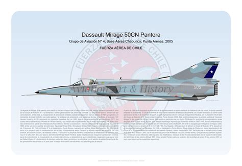 Lithography of Chilean Air Force Mirage 50CN, #505, from 4th Squadron ...