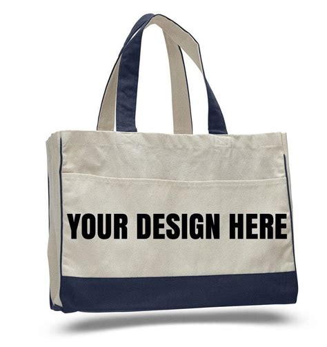 Custom Cotton Canvas Tote Bag With Inside Zipper Pocket | BAGANDCANVAS.COM