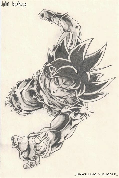 Gambar Goku Ultra Instinct Drawing Pencil Art - IMAGESEE