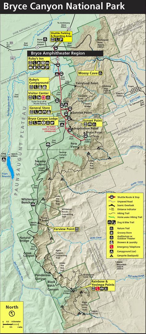 Bryce Canyon National Park Map | Bryce canyon national park, Bryce ...