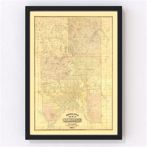 Ramsey County Minnesota Map 1885 Old Map of Ramsey County - Etsy | Old ...