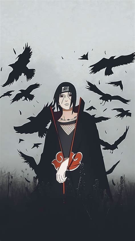 Itachi Uchiha Grey Crows 4K Vertical Wallpaper Itachi Mangekyou ...