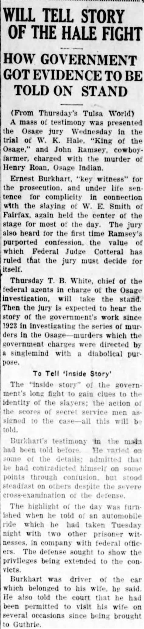 William Hale, Osage Co Murder Kingpin - Newspapers.com