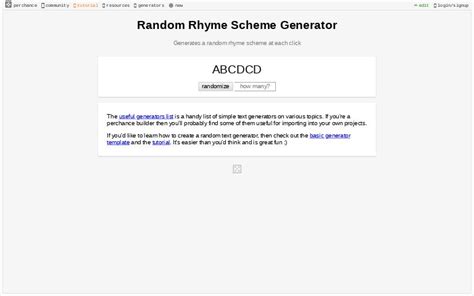 Random Rhyme Scheme Generator