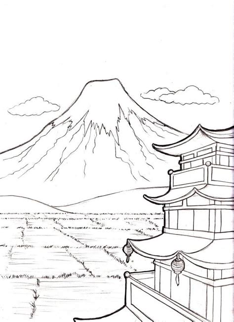 Monta A Fuji Para Colorear Imprimir E Dibujar Coloringonly | The Best ...