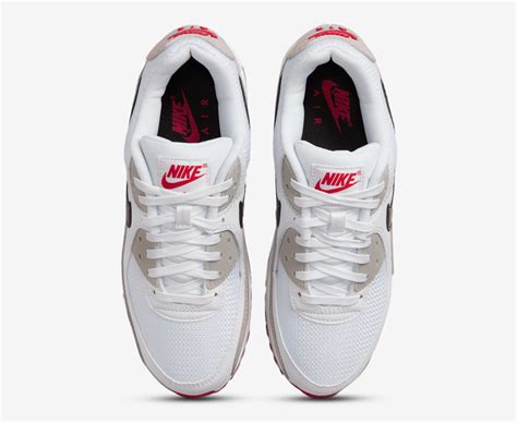 Nike - WMNS AIR MAX 90 'WHITE/BLACK-LT IRON ORE-UNIVERSITY RED' - VegNonVeg