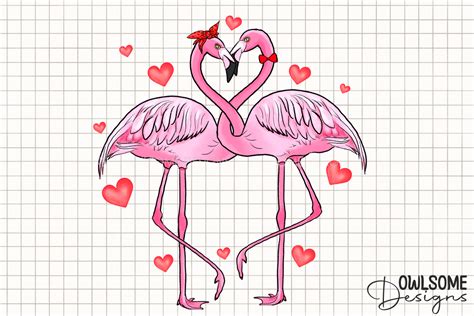 Valentine's Day Flamingo Couple Love PNG Graphic by owlsome.designs ...