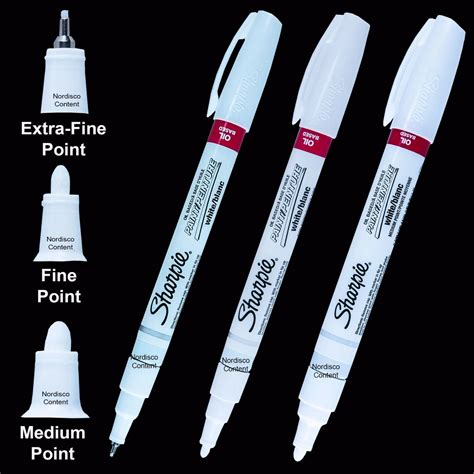 3 Ea White Sharpie Oil Based Paint Markers, 35531 X-Fine, 35543 Fine ...