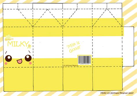 Banana Milky Papercraft Template for Kids