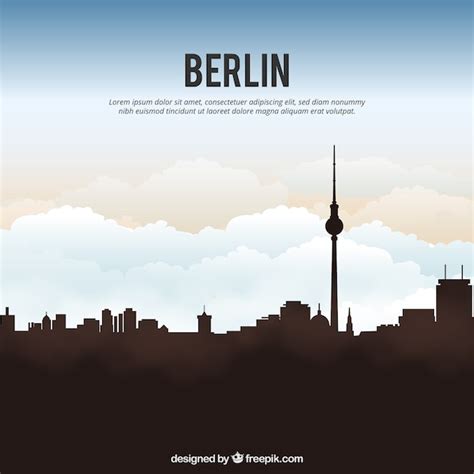 Berlin skyline silhouette background | Free Vector