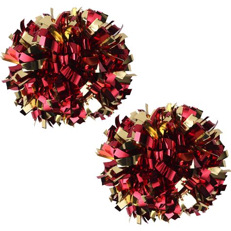 Metallic Cheer Pom Poms Cheerleading Cheerleader Gear 2 pieces one pair ...