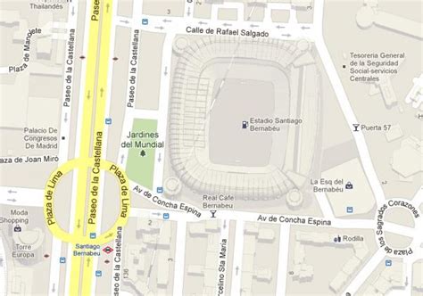 Santiago Bernabeu Stadium Map