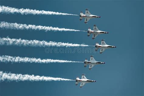 Group of Military Jets in Formation Performing in the Sky at an Air ...