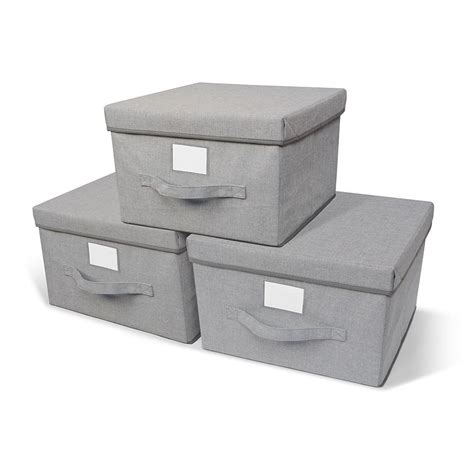 Primary Designs Pack of 3 Collapsible Closet Storage Cloth Bins with ...