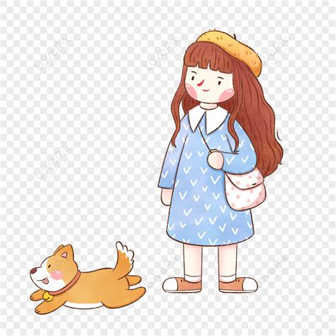 Girl With Puppy PNG Image And Clipart Image For Free Download - Lovepik ...