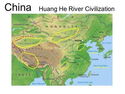 Topographical Map of Huang He's geography.