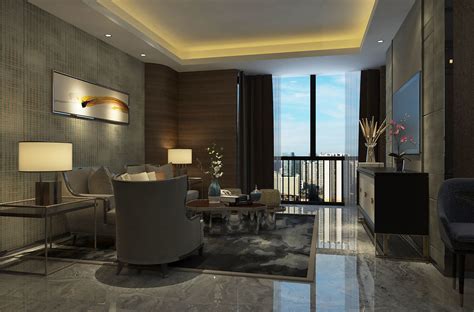 Modern Luxury Hotel Suite Living Room Design 3D model | CGTrader