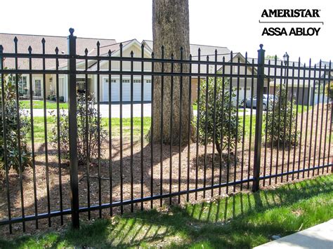 Black wrought iron fence in backyard and front yard | Wrought iron ...