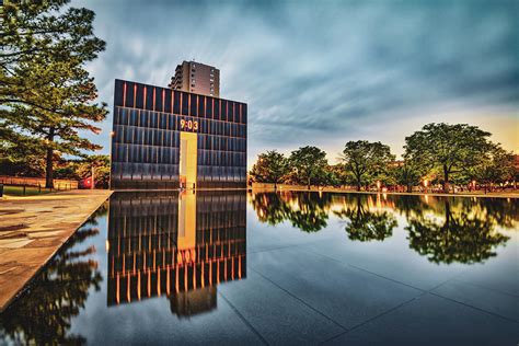 Oklahoma City Gates of Time National Memorial Reflections Photograph by ...