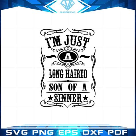 Son Of A Sinner Jelly Roll Lyric SVG Graphic Designs Files