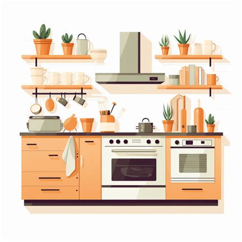 Minimalist Art Styled Kitchen Graphics: 4K Vector Art – IMAGELLA