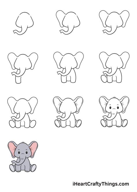 How to Draw Elephant Step by Step for Kids - Hammond Agam1989