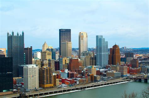 Free photo: Pittsburgh Winter Skyline - Bridge, Buildings, Glass - Free ...