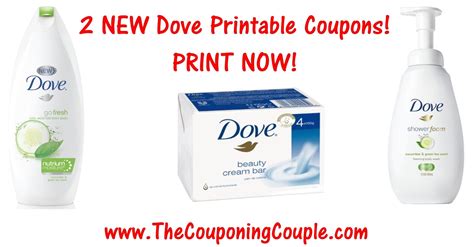 NEW Dove Printable Coupons ~ Body Wash, Shower Foam & Beauty Bars