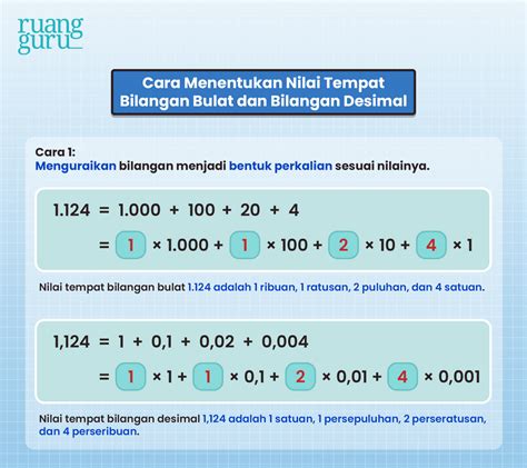 Cara Menentukan Nilai Bilangan Desimal Menggunakan Tabel Nilai Tempat ...