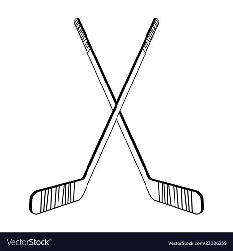 Two crossed hockey sticks Royalty Free Vector Image