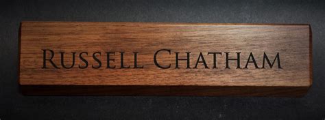 Personalized Wooden Desk Name Plates 10 Inch solid Walnut