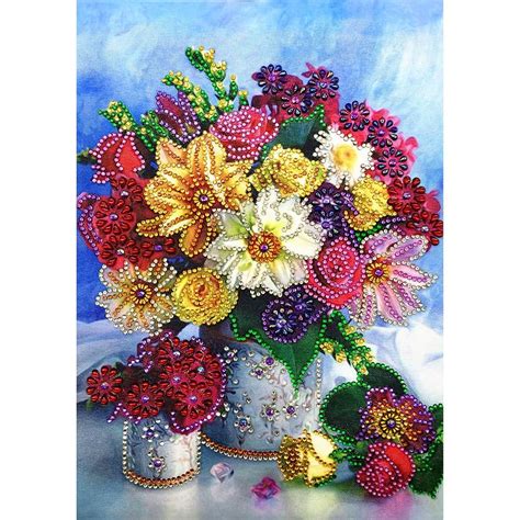 Diamond Painting - Crystal Rhinestone - Splendid Flowers | Cross crafts ...