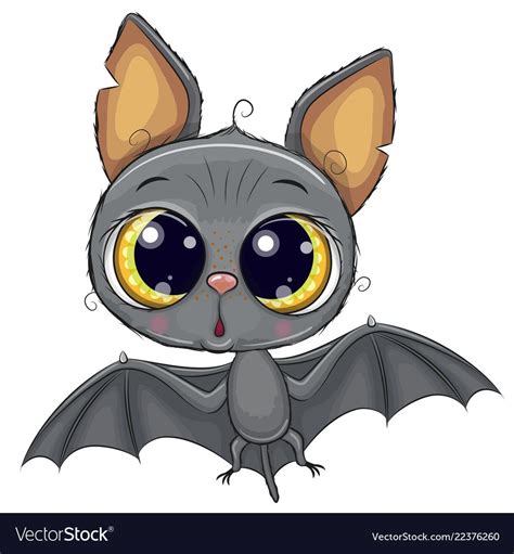 Cute bat isolated on a white background Royalty Free Vector | Cartoon ...