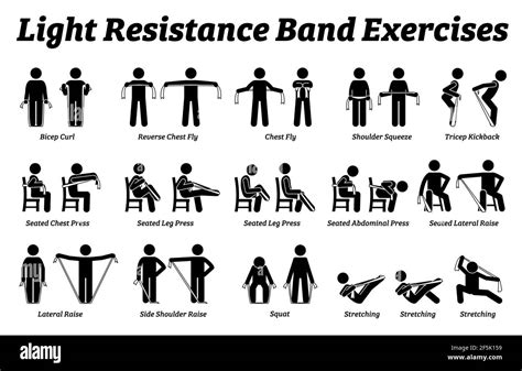 Light resistance band exercises and stretch workout techniques in step ...