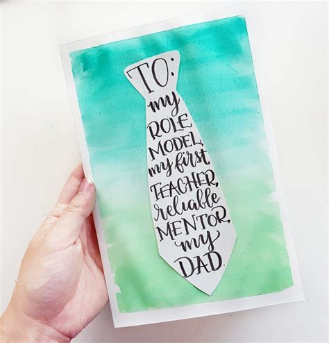 Watercolor Father's Day Card Tutorial + Free Printable | Diy father's ...