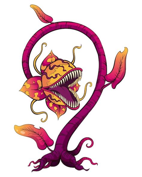 Premium Vector | Carnivorous plant Cartoon flytrap or flower predator ...