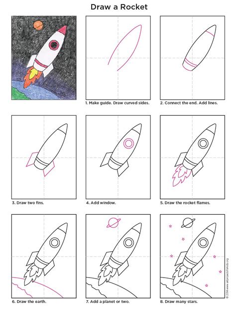 How To Draw A Easy Rocket Step By Step - Howto Drawing