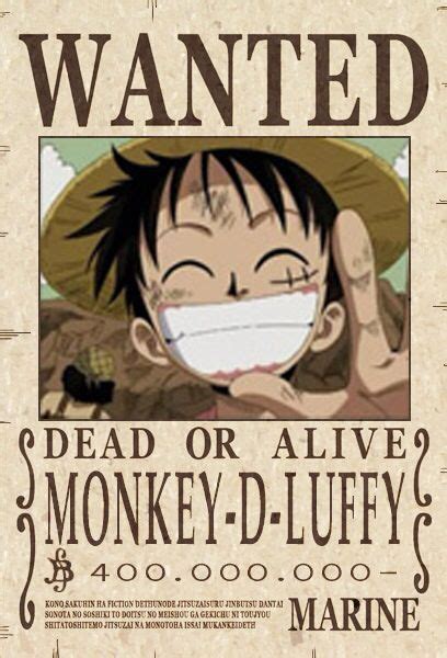 One Piece Wanted Poster Luffy