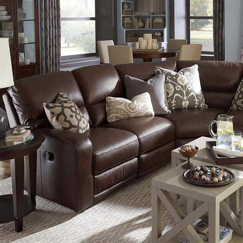 Furniture, Wonderful Classic Style Dark Brown Leather Living Room ...