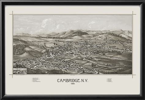 Cambridge NY 1886 Restored Map | Vintage City Maps