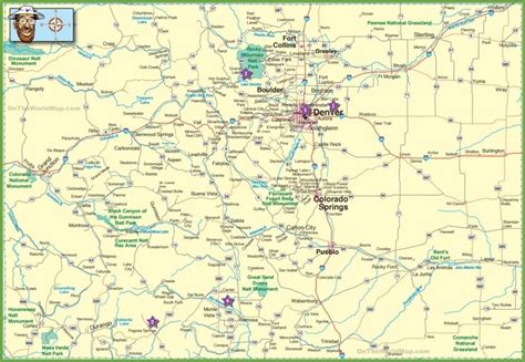 Large detailed map of Colorado with cities and roads