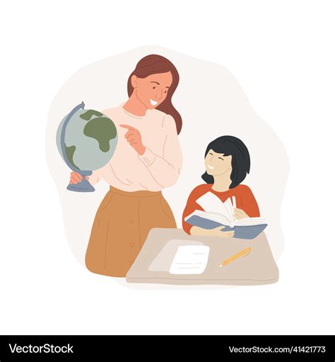 Social studies tutor isolated cartoon Royalty Free Vector