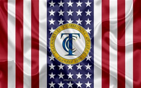 Download wallpapers Tallahassee Community College Emblem, American Flag ...