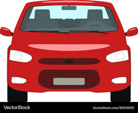 Cartoon red car front view Royalty Free Vector Image