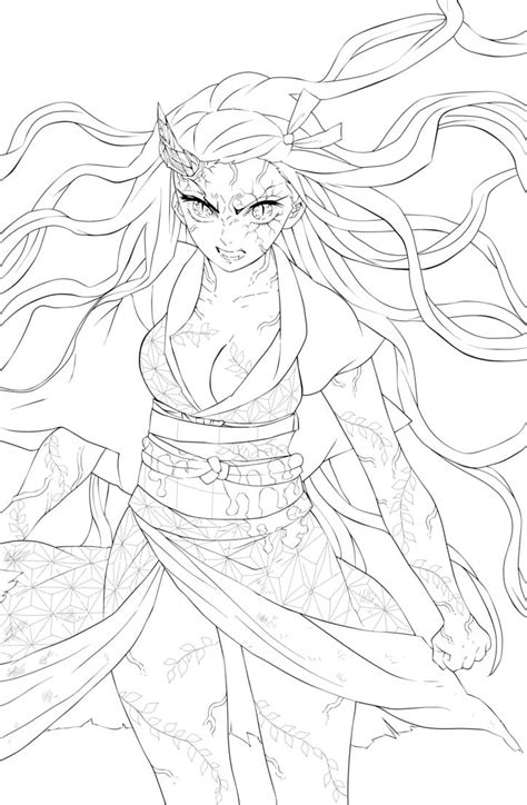 Nezuko Coloring Page Demon Form | Images and Photos finder